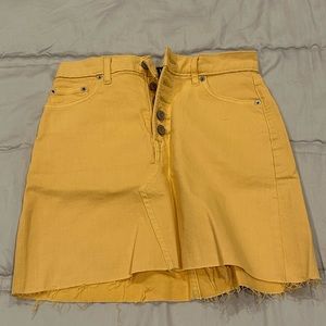 Yellow denim skirt